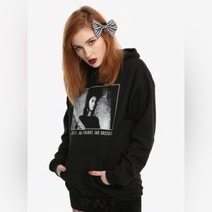 NWT Hot Topic Beetlejuice Lydia Strange & Unusual Hooded Sweatshirt